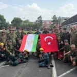 Konya Büyükşehir Belediyesi itfaiye ekipleri Tacikistan'da yüksek katlı yapılara müdahale eğitimi veriyor