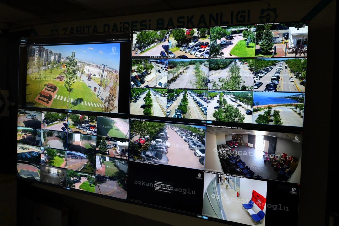 Kocaeli millet bahçelerinde güvenlik kameraları ve ekiplerin görev başında olduğu an