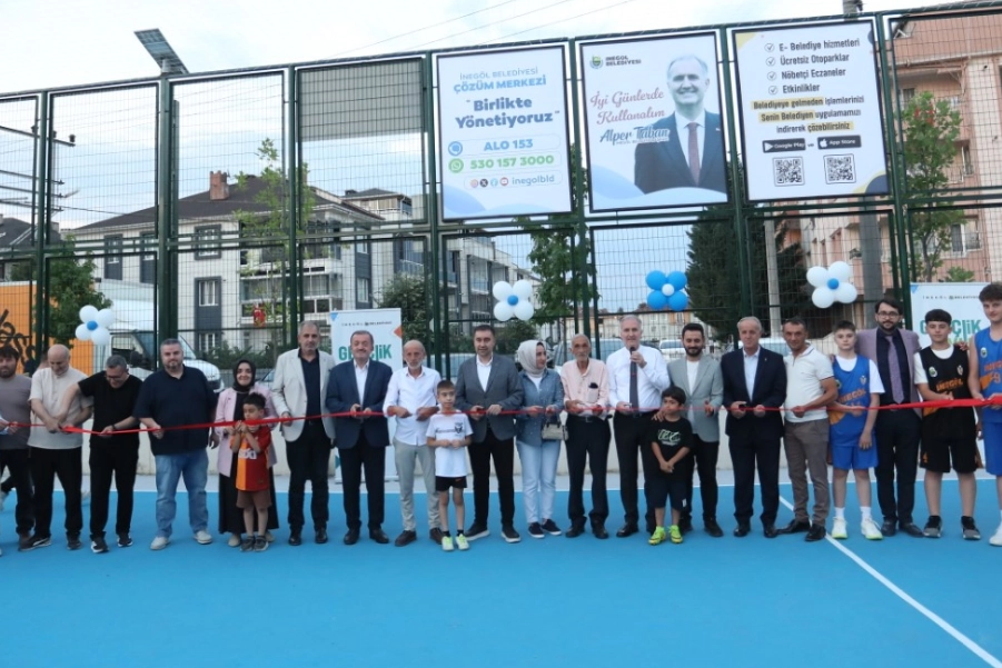 Bursa İnegöl Süleymaniye Mahallesi yeni semt sahası ve otopark açılışı