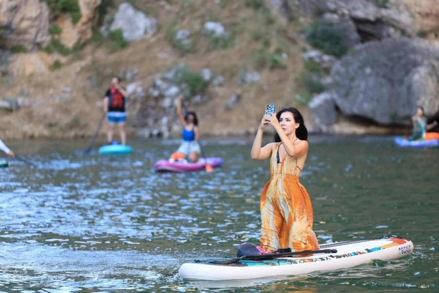 Şanlıurfa Takoran Vadisi'nde su sporları aktivitesi