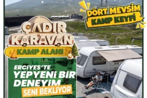 Kayseri Erciyes'te doğa ve konforu birleştiren çadır ve karavan kamp alanı