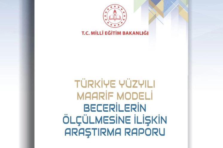 Türkiye Yüzyılı Maarif Modeli'nin bilimsel araştırma ile desteklenen beceri odaklı ölçme ve değerlendirme yaklaşımını gösteren görsel.