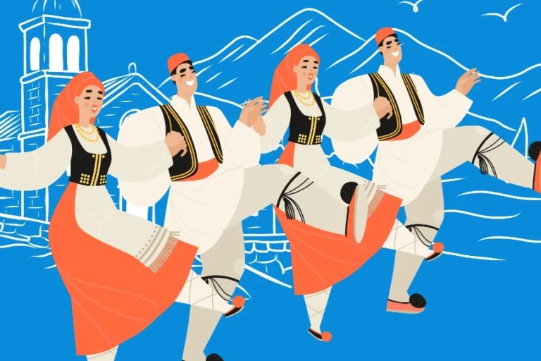 İzmir'de Balkan Halk Dansları kursuna katılan gençlerin dans ettiği görsel