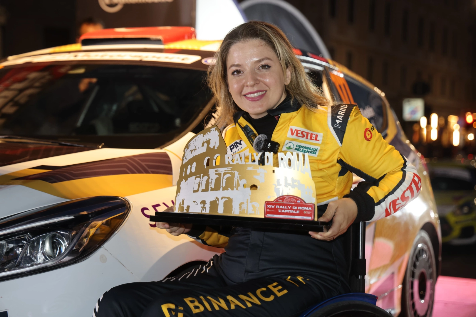 Bursalı milli ralli pilotu Kübra Denizci Keskin Roma Rallisi'nde birinci oldu