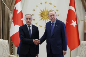 Cumhurbaşkanı Erdoğan ve Kanada Başbakanı Mark Carney'in NATO Zirvesi kapsamında Cumhurbaşkanlığı Külliyesindeki görüşmesi