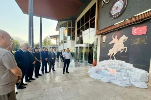 Denizli'de Miryokefalon Zaferi anısına yapılan rölyef anıtın açılışından bir görüntü.