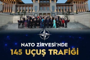 NATO Zirvesi sırasında Ankara'da başarılı bir şekilde yönetilen 145 uçuş hareketini gösteren görsel