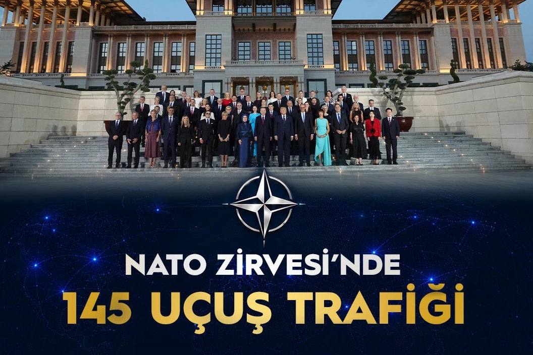 NATO Zirvesi sırasında Ankara'da başarılı bir şekilde yönetilen 145 uçuş hareketini gösteren görsel