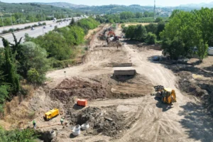 Bursa Osmangazi'de yeni atıksu kollektör hattı çalışması