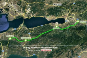 Kocaeli-Yalova Otoyolu projesine ait onaylanan imar planlarını gösteren görsel