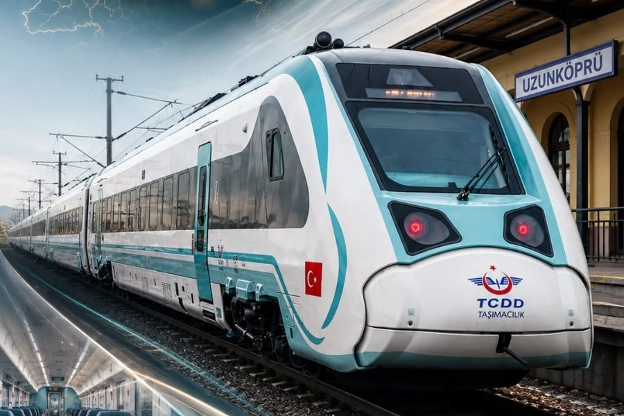 Milli elektrikli tren setleri Uzunköprü-Halkalı hattında ilk seferine hazırlanıyor.